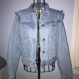 Ruffle jean jacket